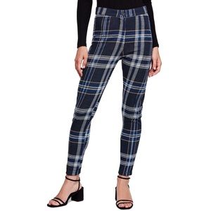 Free People Plaid Skinny Pants in Blue
